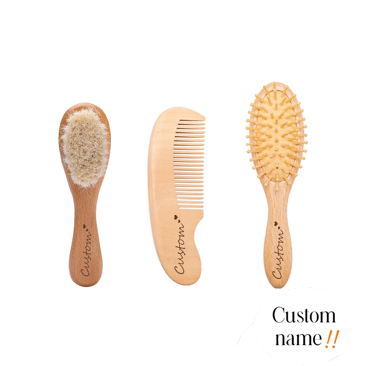 Natural wood & wool hairbrush - Cambout