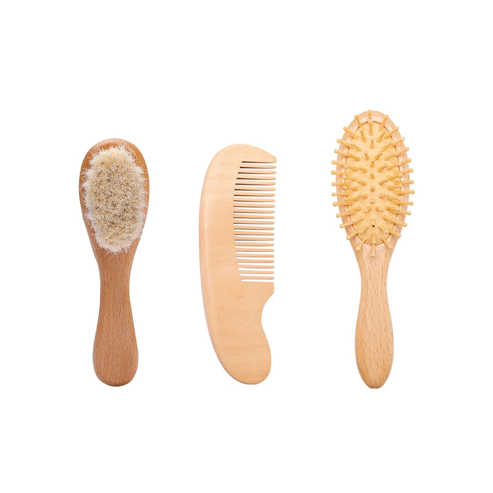 Natural wood & wool hairbrush - Cambout